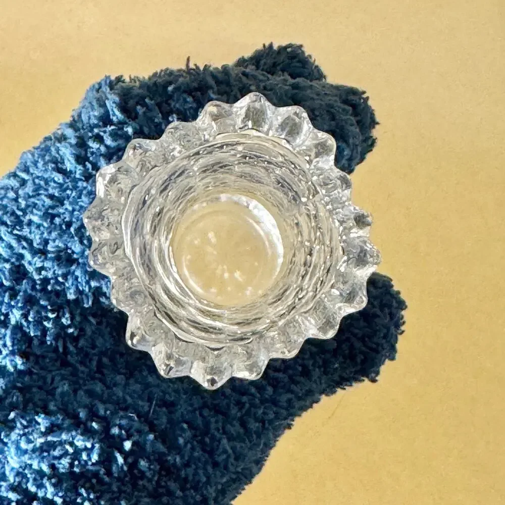 Small Clear Crystal Glass Bud Vase Japanese Flower Vase 8.3 in Made in Japan